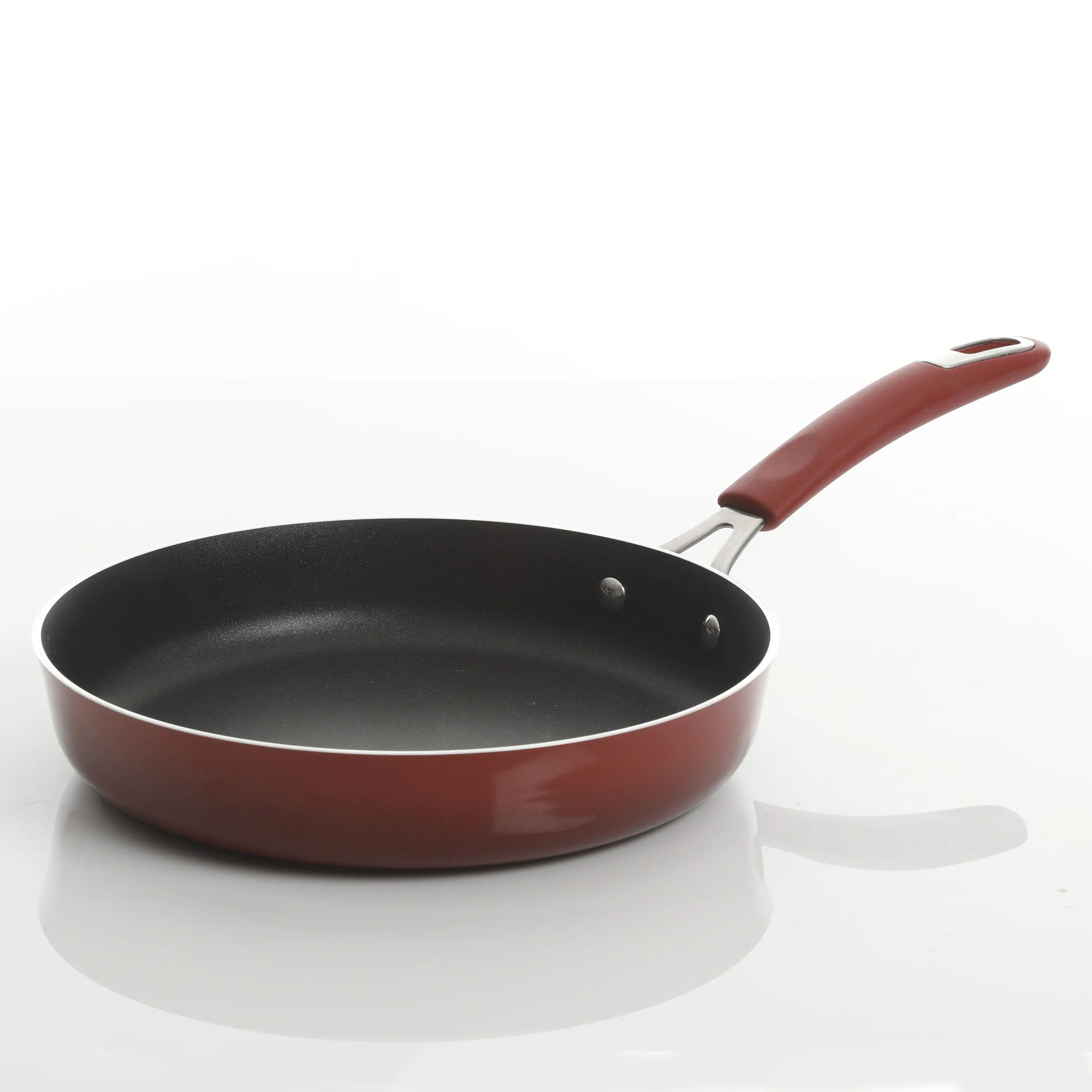 Alt View 4. Kenmore - Kenmore Elite Andover 10 Piece Nonstick Aluminum Cookware Set in Red Gradient - Red Gradient.