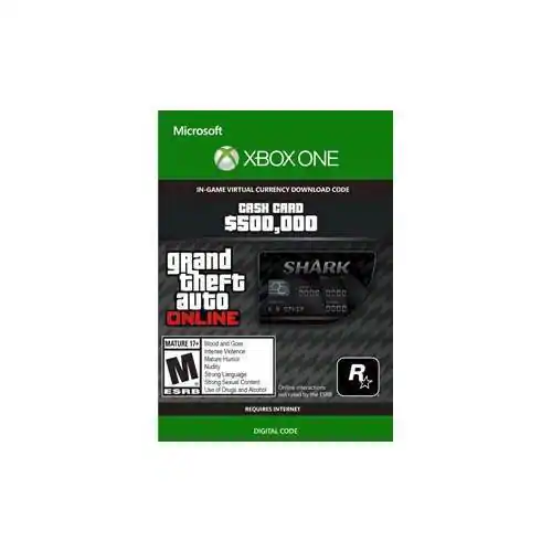 Front. Microsoft - Grand Theft Auto V $500,000 Bull Shark Cash Card - Xbox One - Multi.