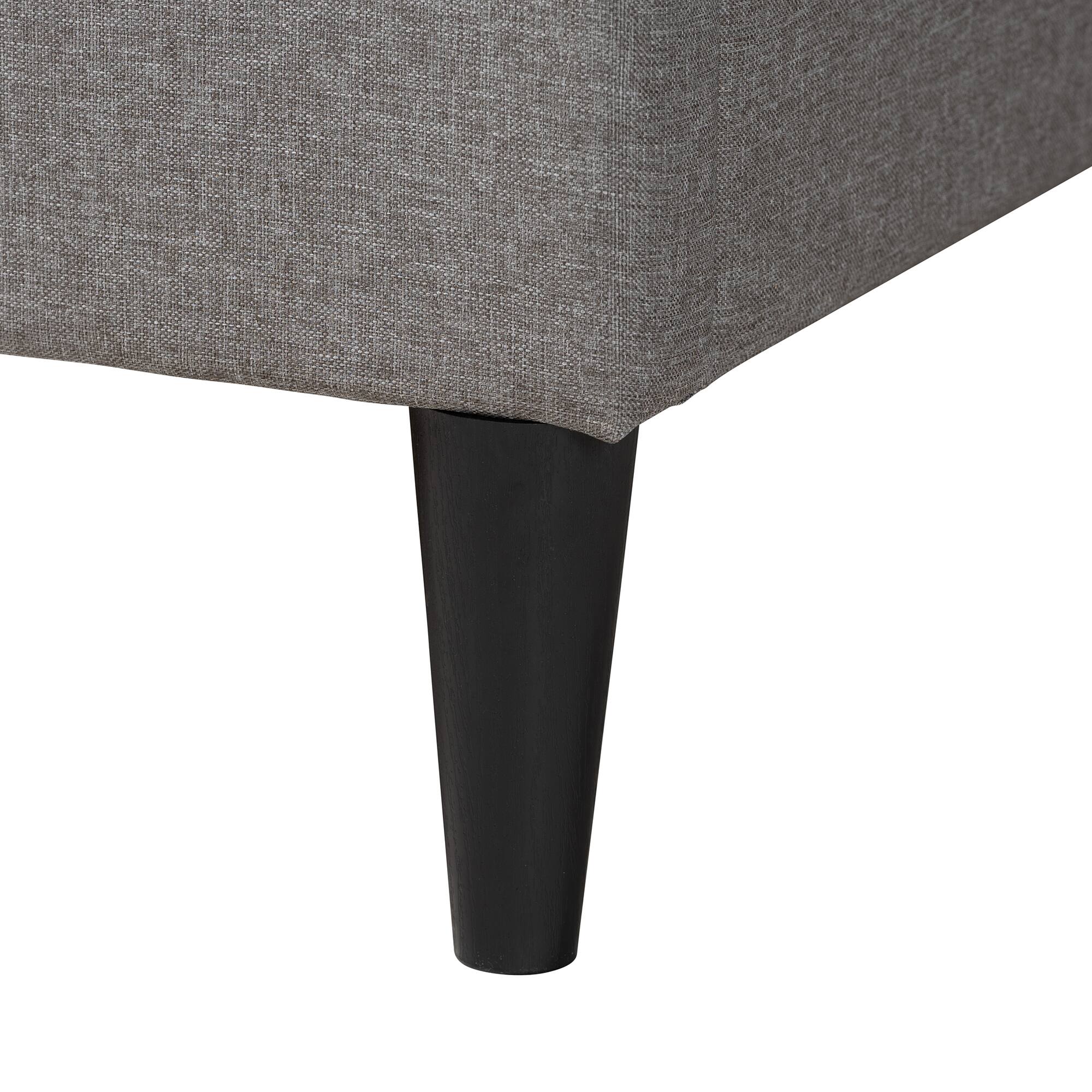 Alt View 1. Baxton Studio - Casol Mid-Century Modern Transitional Fabric Upholstered Queen Size Platform Bed - Grey.