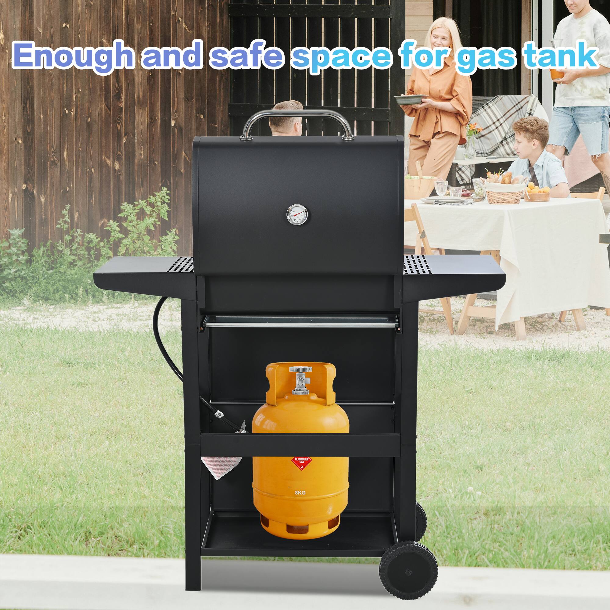 Enough and safe space for gas tank
