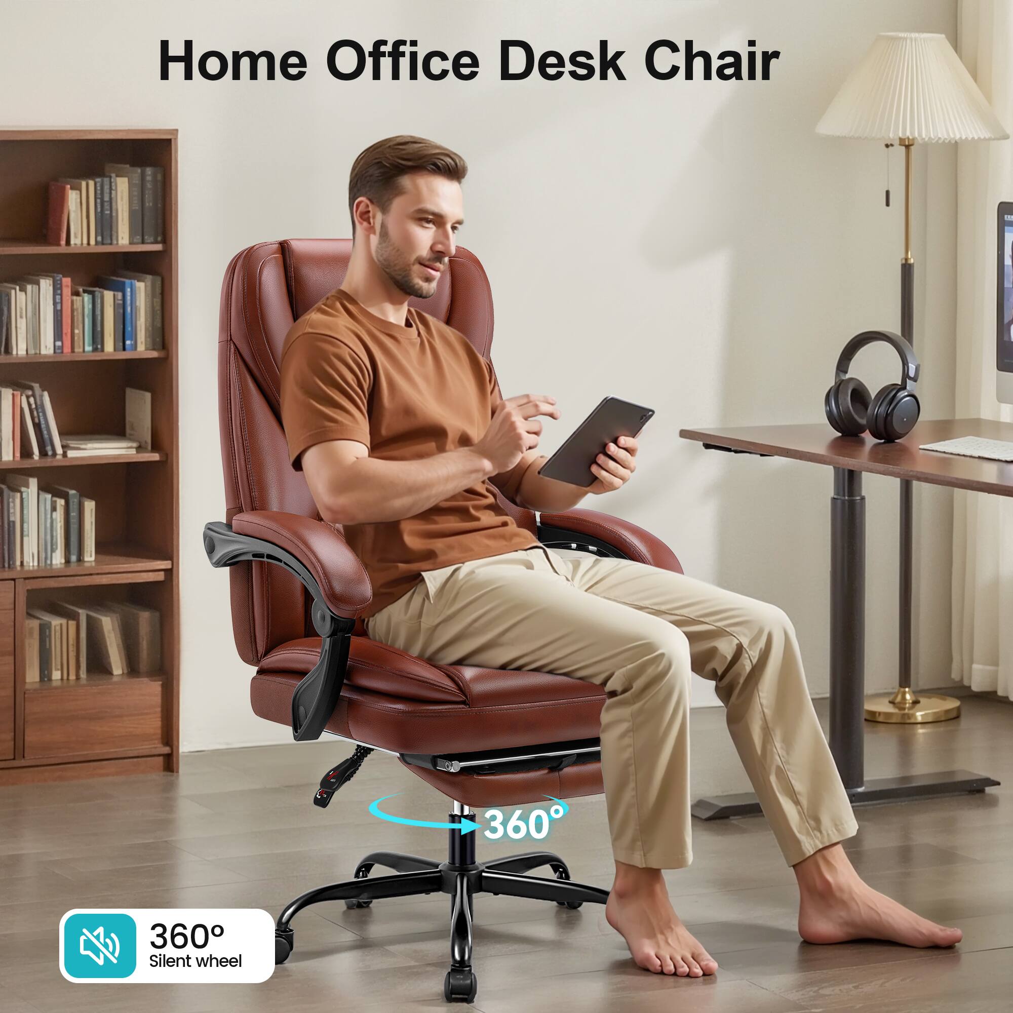 Home Office Desk Chair

360° Silent wheel

360°