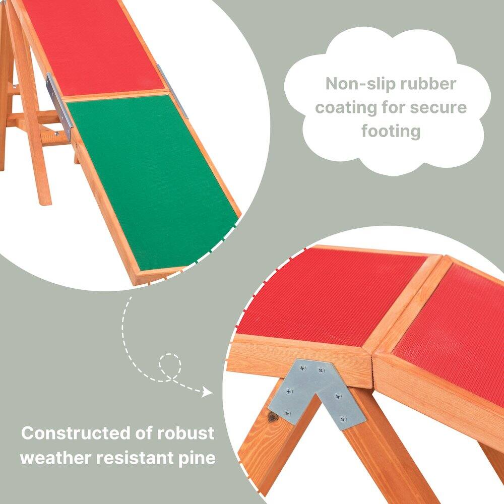 Non-slip rubber coating for secure footing  
Constructed of robust weather resistant pine