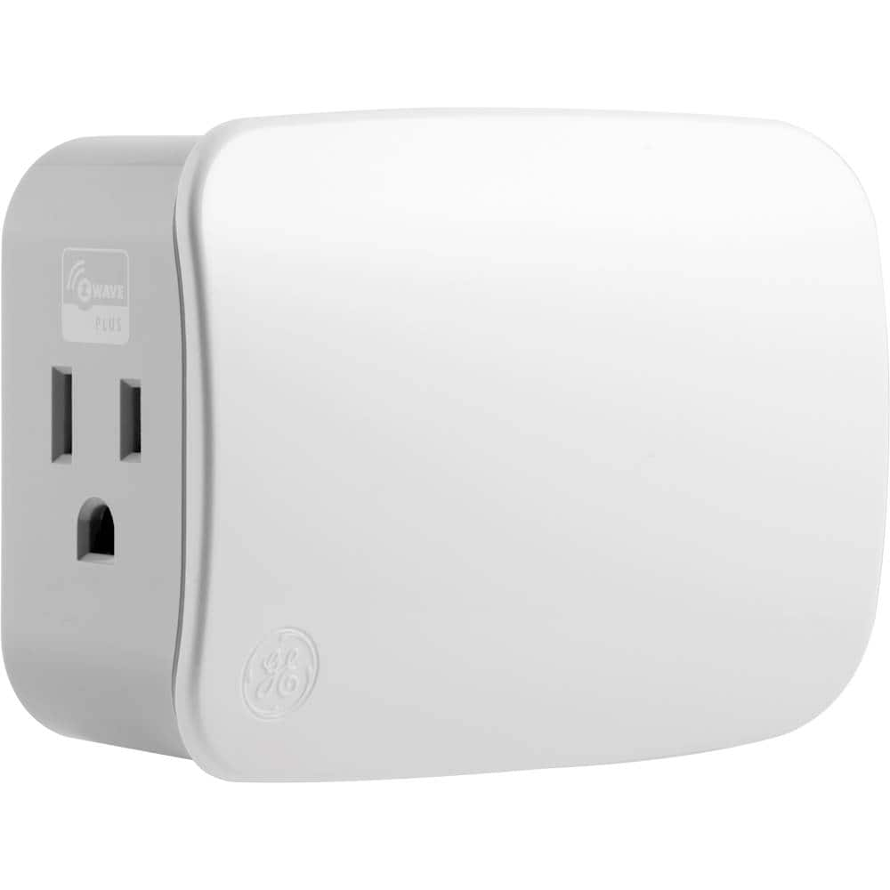 UPC 030878142823 product image for GE - Z-Wave Plus Wireless Plug-In Two-Outlet Smart Switch - White | upcitemdb.com