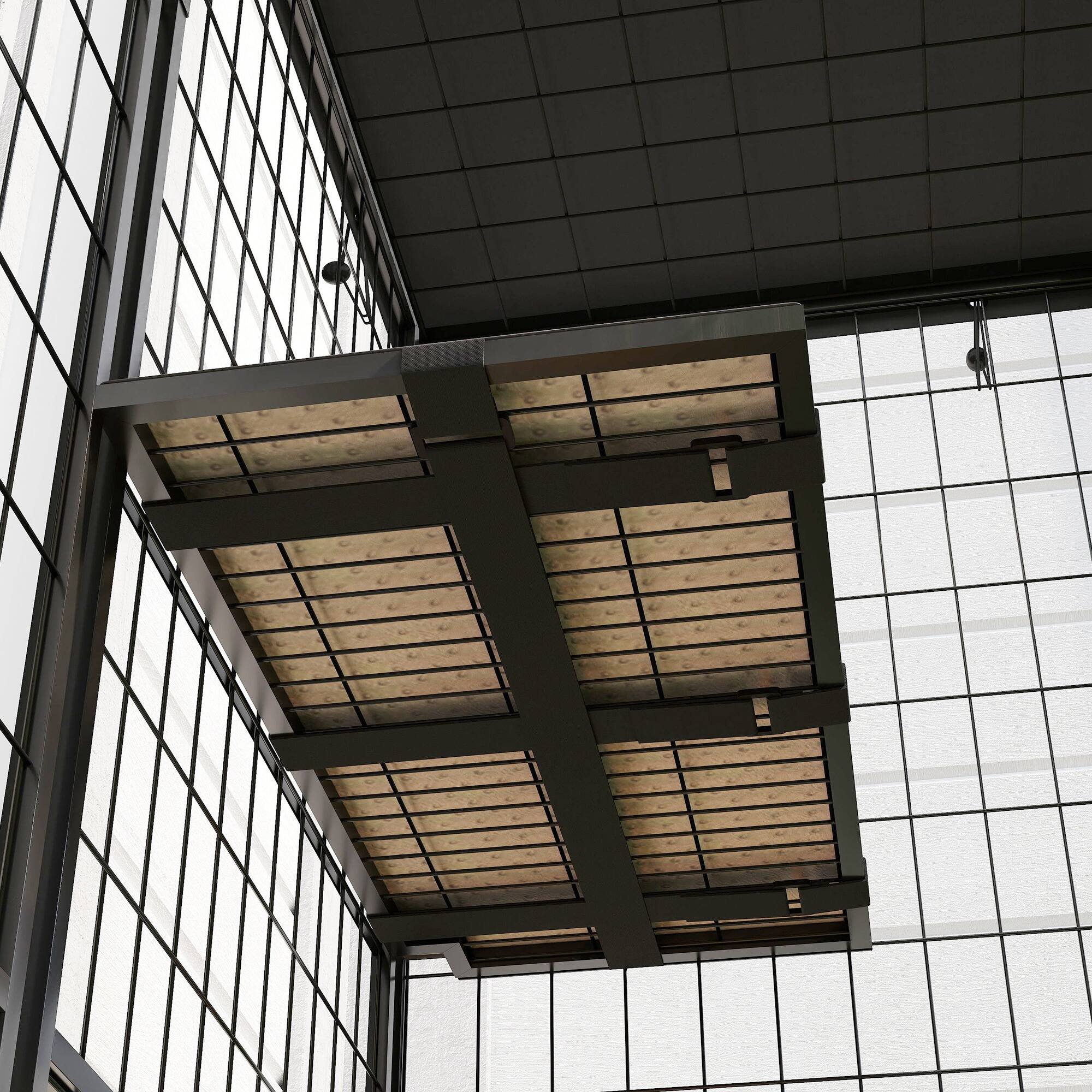 Alt View 5. Pawhut - Weld Wire Catio Outdoor Indoor, Cat Enclosure with Waterproof Cover, 4 Jumping Platforms, Hammock, Cat Shelter.