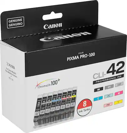 Front. Canon - CLI-42 8-Pack Standard Capacity Ink Cartridges - Black/Cyan/Gray/Magenta/Yellow.