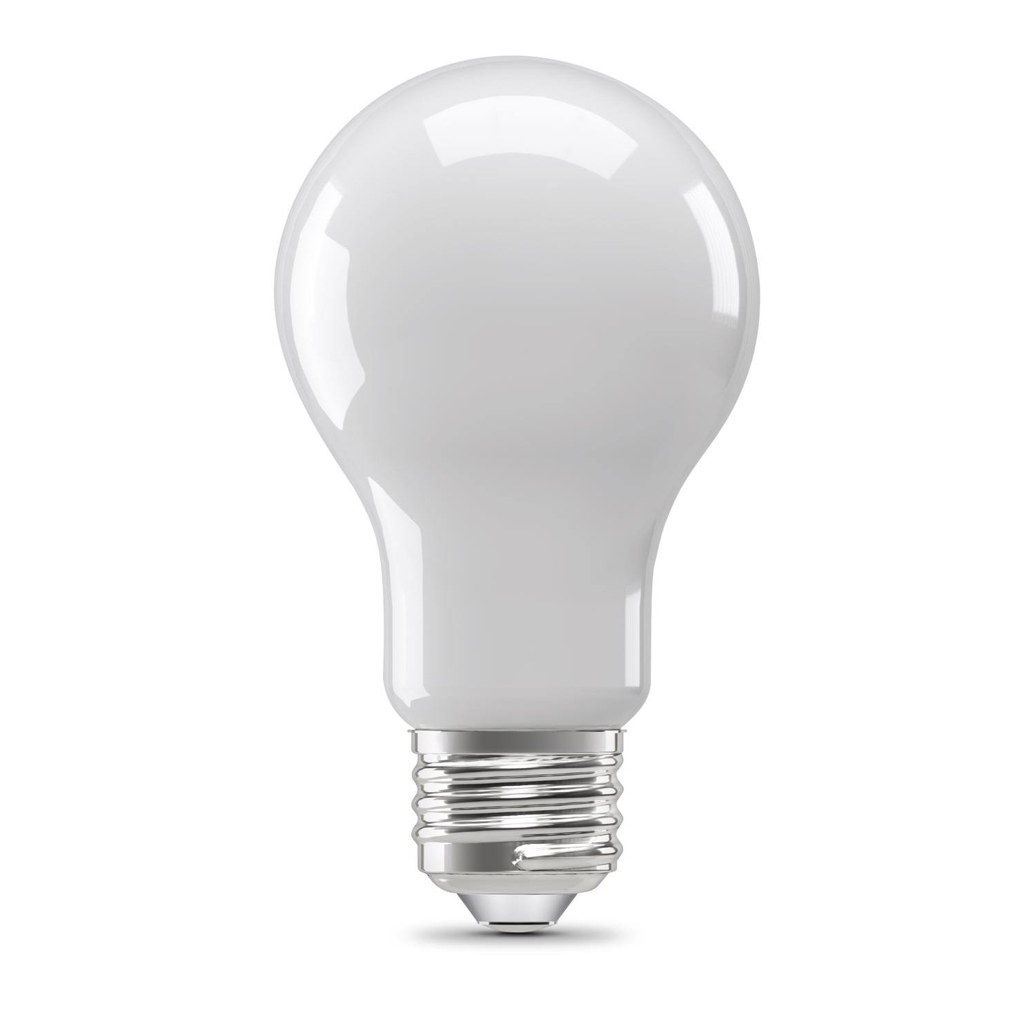 Angle. FEIT ELECTRIC - Feit Enhance A19 E26 (Medium) Filament LED Bulb Soft White 40 Watt Equivalence 4 pk.