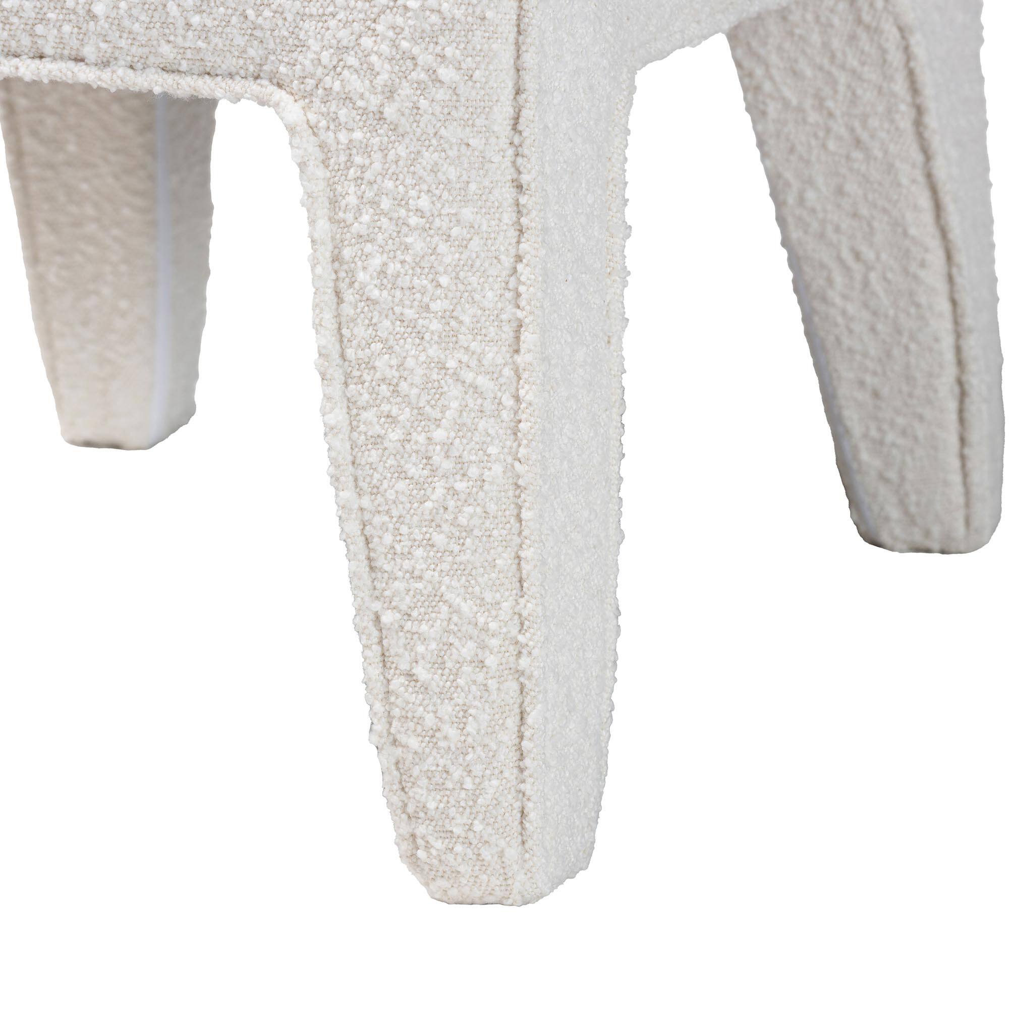 Alt View 1. Baxton Studio - Helios Boucle Dining Chair Set of 2 – Modern Armless Upholstered Accent Chair, Soft White - Cream.