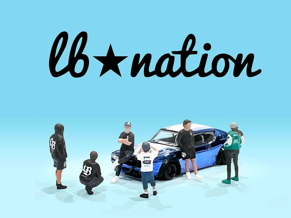 Left. American Diorama - "Liberty Walk LB Nation" 6 piece Diecast Figure Set Limited Edition for 1/64 Scale Models by American Diorama - Multi.