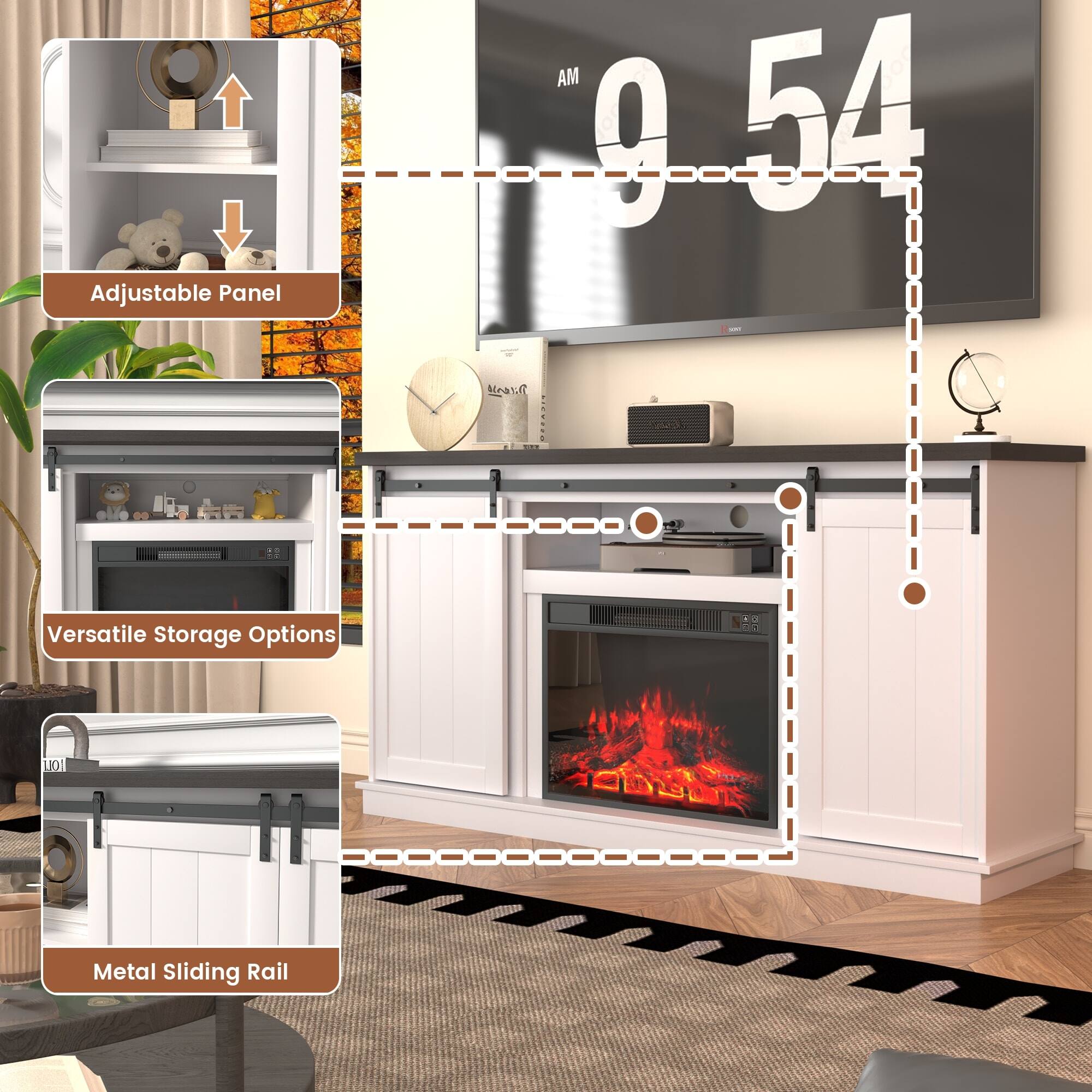 Adjustable Panel
Versatile Storage Options
Metal Sliding Rail