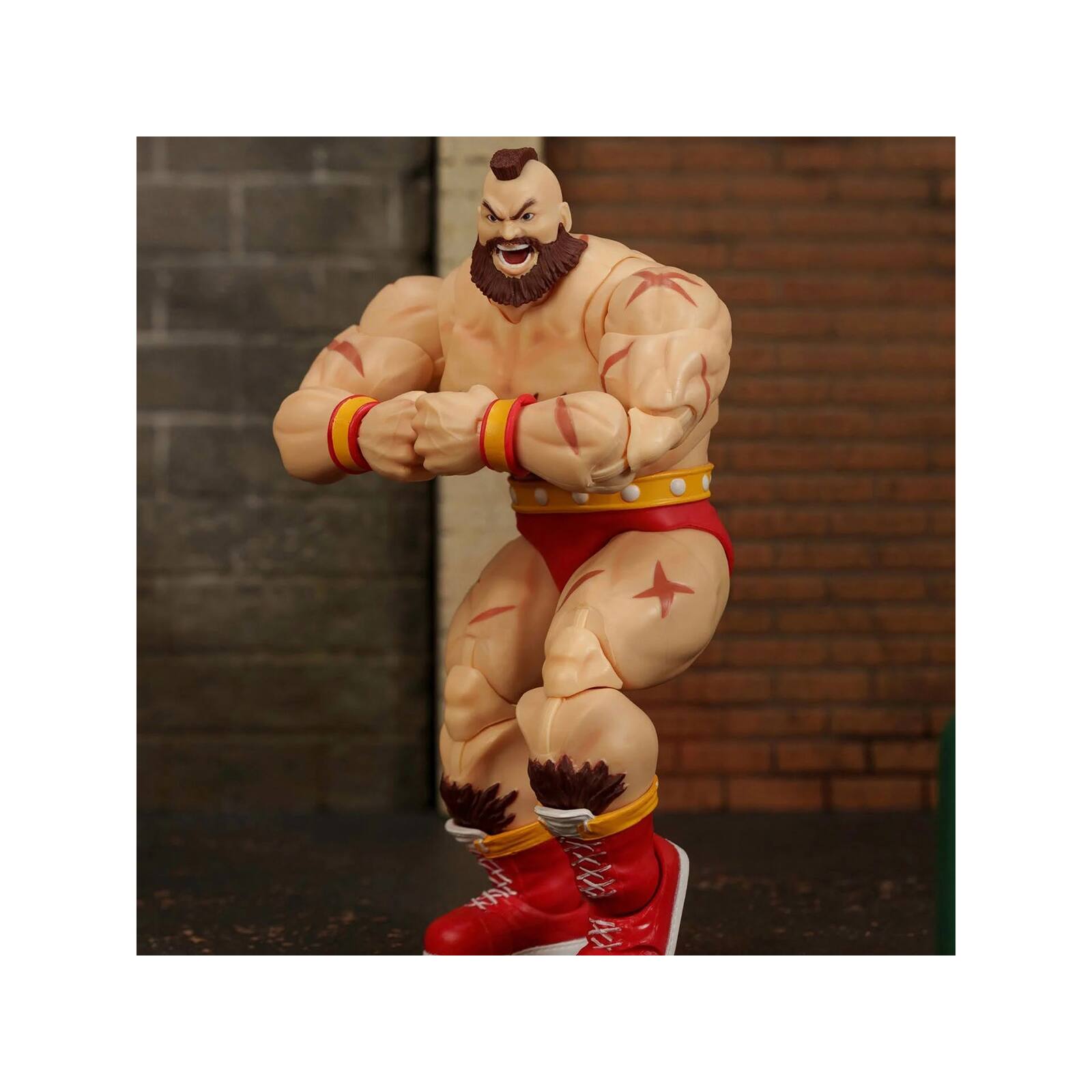 Alt View 5. Jada - Zangief 7.5" Moveable Figure with Accessories and Alternate Head and Hands Ultra Street Fighter II Game Model by Jada.