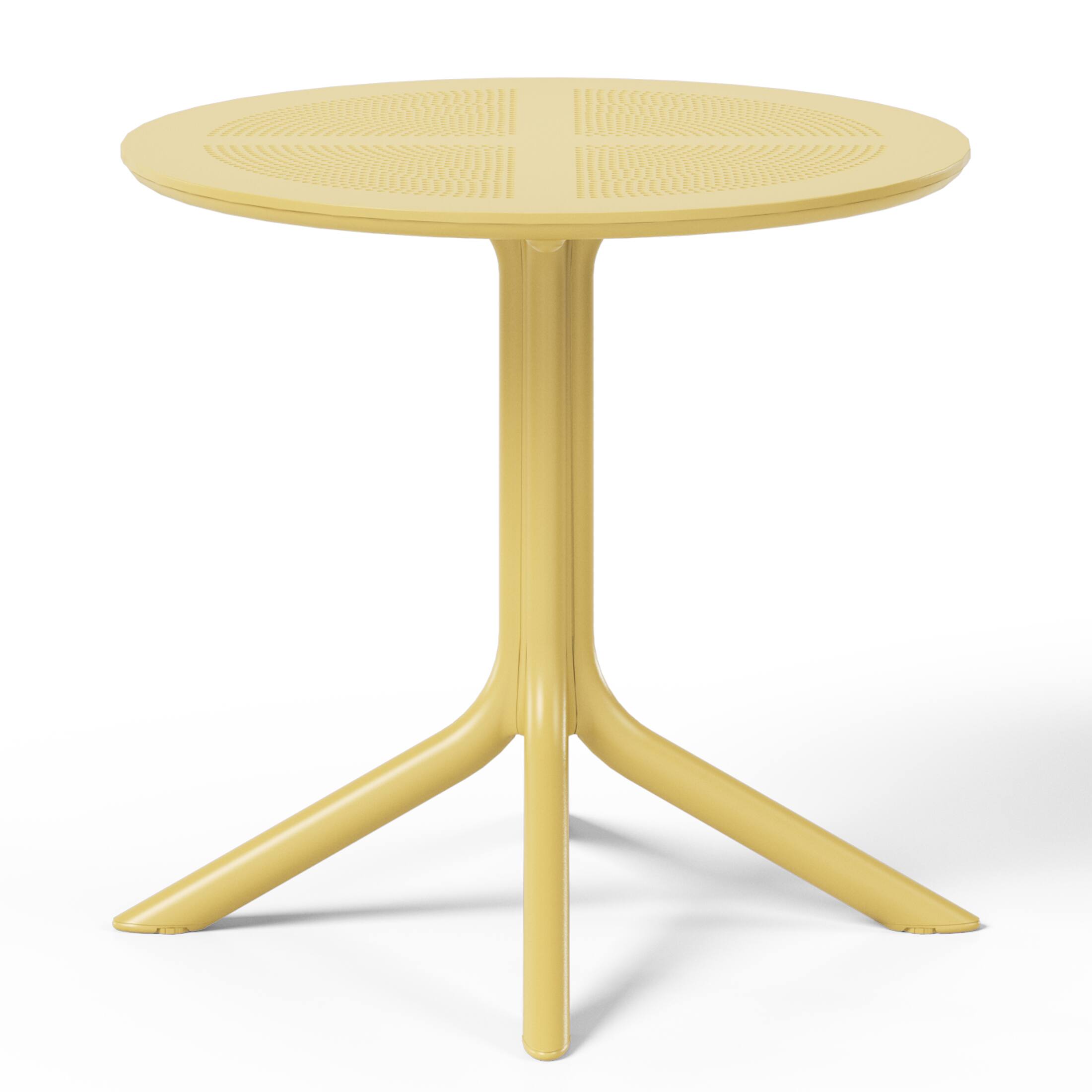 Back. WestinTrends - WestinTrends Playa 31.5" Round Plastic Outdoor Patio Dining Table for 4 - Yellow.