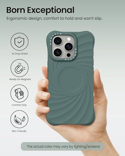 Born Exceptional  
Ergonomic design, comfort to hold and won't slip.  
2x Drop Shield  
Ready for MagSafe  
Comfort Grip  
Skin-Friendly  
The actual color may vary by lighting/screens