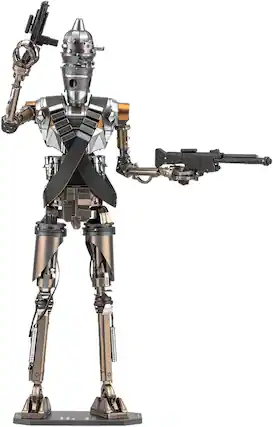 Front. Metal Earth - Metal Earth Premium Series Star Wars The Mandalorian IG-11 3D Metal Model Kit Fascinations - Silver.