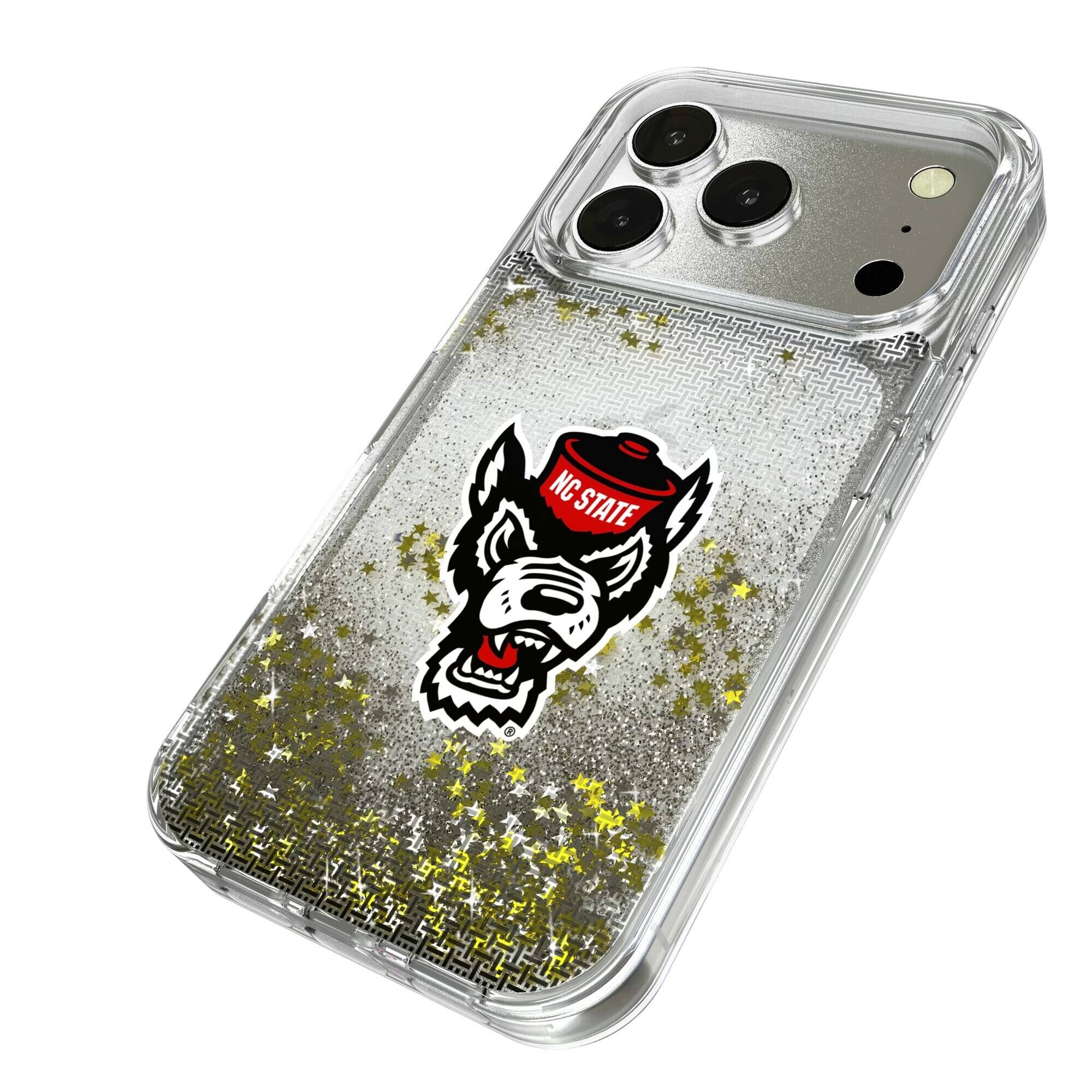 Alt View 1. Keyscaper - NC State Wolfpack Linen Logo iPhone Glitter Case - 13 - Multicolor.