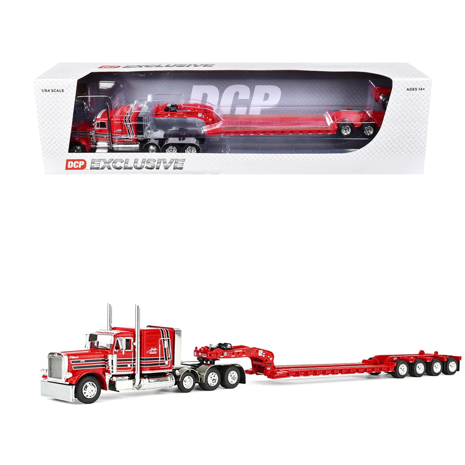 "First Gear - Peterbilt 379 with 63"" Flat Top Sleeper & Fontaine Magnitude Trailer w/Fliptail Red w/Black 1/64 Model by DCP/First Gear" price history on PriceWatchPro