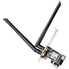 Front. Cudy - Cudy AX3000 Wireless Wi-Fi 6 PCIe Card, Bluetooth 5.2, AX200, 3000Mbps WiFi 6 Speed, 802.11ax/ac/a/b/g/n, Windows, Black - black.