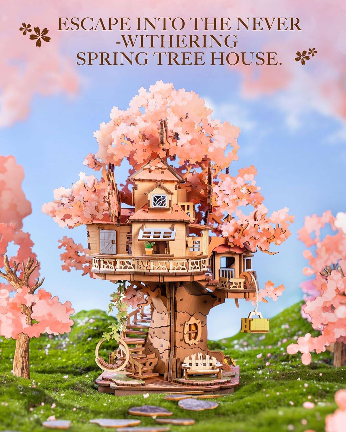 ESCAPE INTO THE NEVER-WITHERING SPRING TREE HOUSE.
