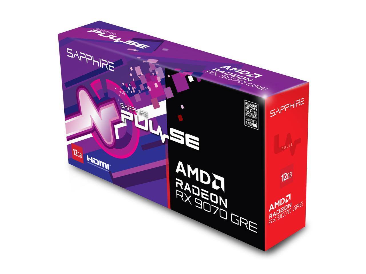 Sapphire PULSE Radeon RX 9070 GRE Graphics 12GB GDDR6 PCI Express