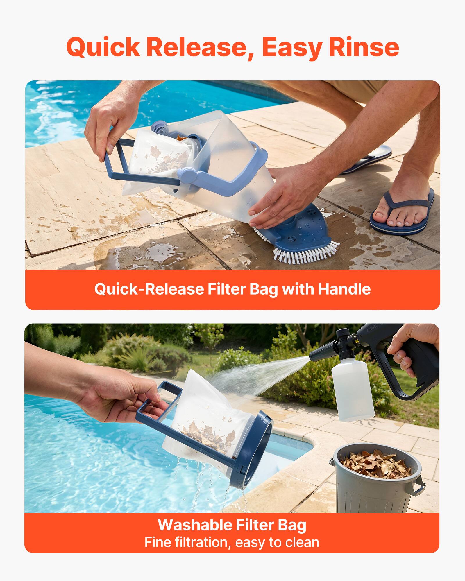Quick Release, Easy Rinse

Quick-Release Filter Bag with Handle

Washable Filter Bag
Fine filtration, easy to clean