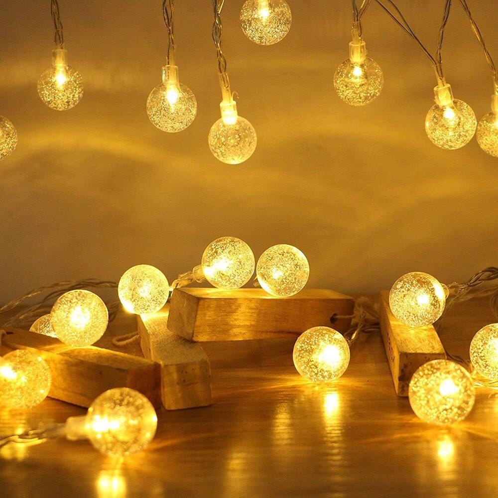 Front. ACJPR - 10FT 20-LED Globe String Lights – Warm White, Indoor/Outdoor, Decorative Fairy Lights.