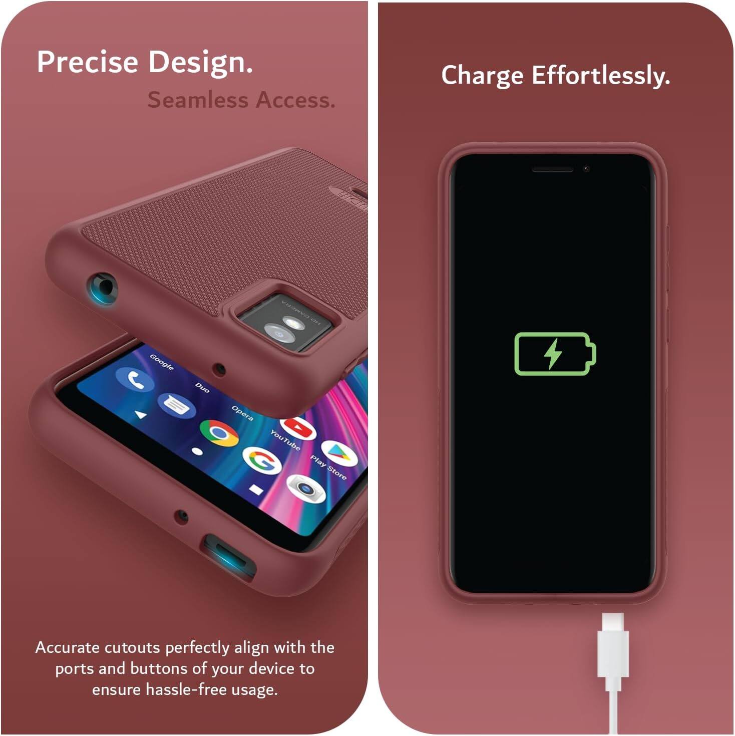 Precise Design. Seamless Access. Charge Effortlessly.

Accurate cutouts perfectly align with the ports and buttons of your device to ensure hassle-free usage.