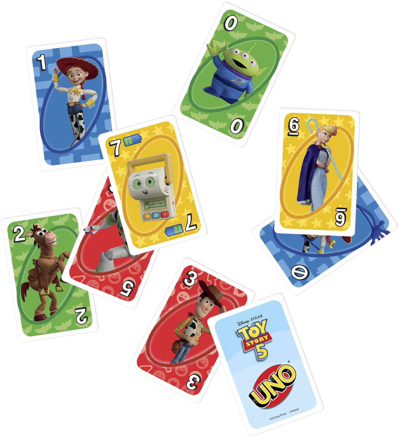 0 1 7 0 6 0 2  
m: 27 - 253  
3 V PIXAR Disney TOY STORY 5 UNO