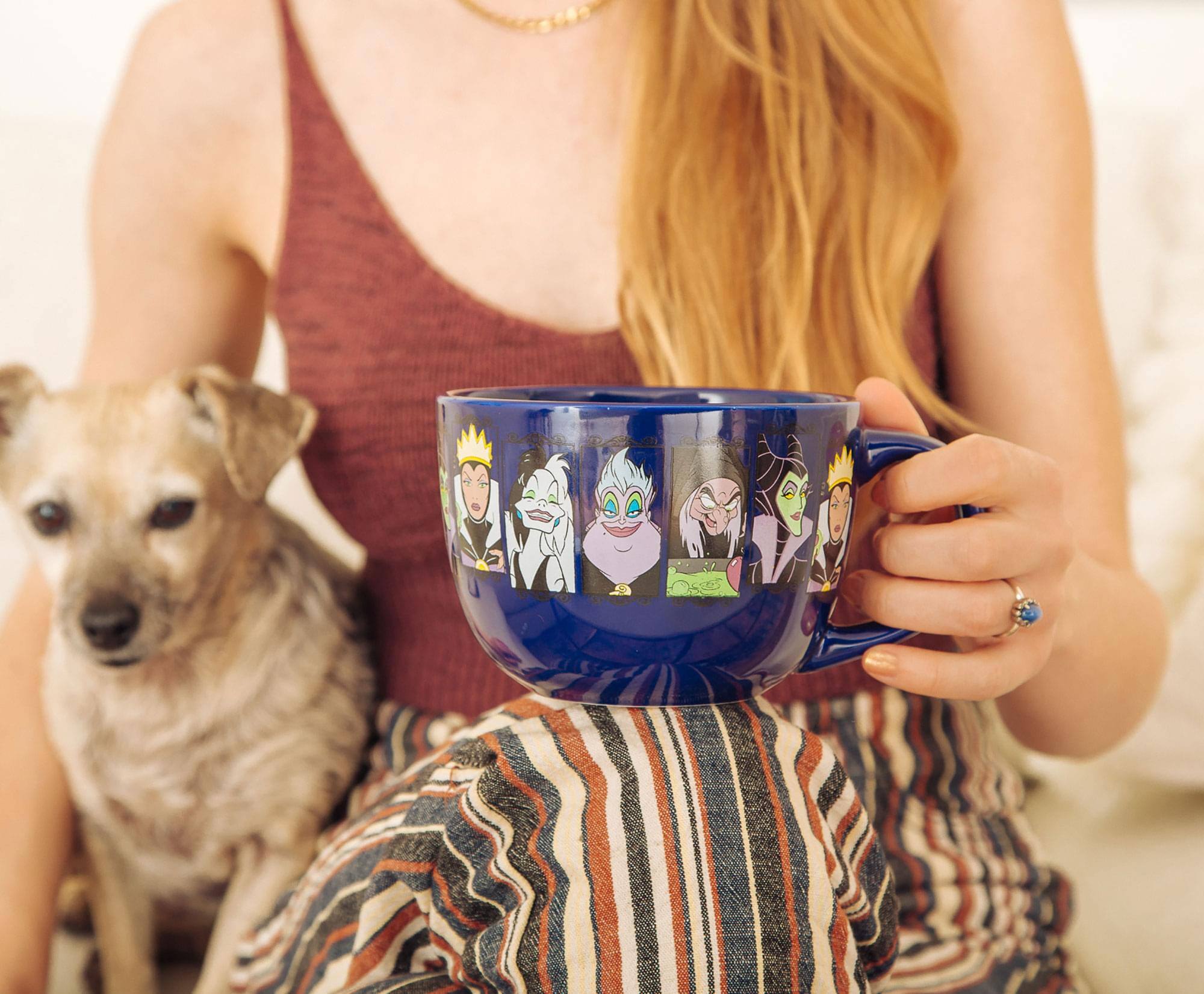 Alt View 2. Disney - Disney Villains Close-Up Panels Ceramic Soup Mug | 24 Ounces - Blue.