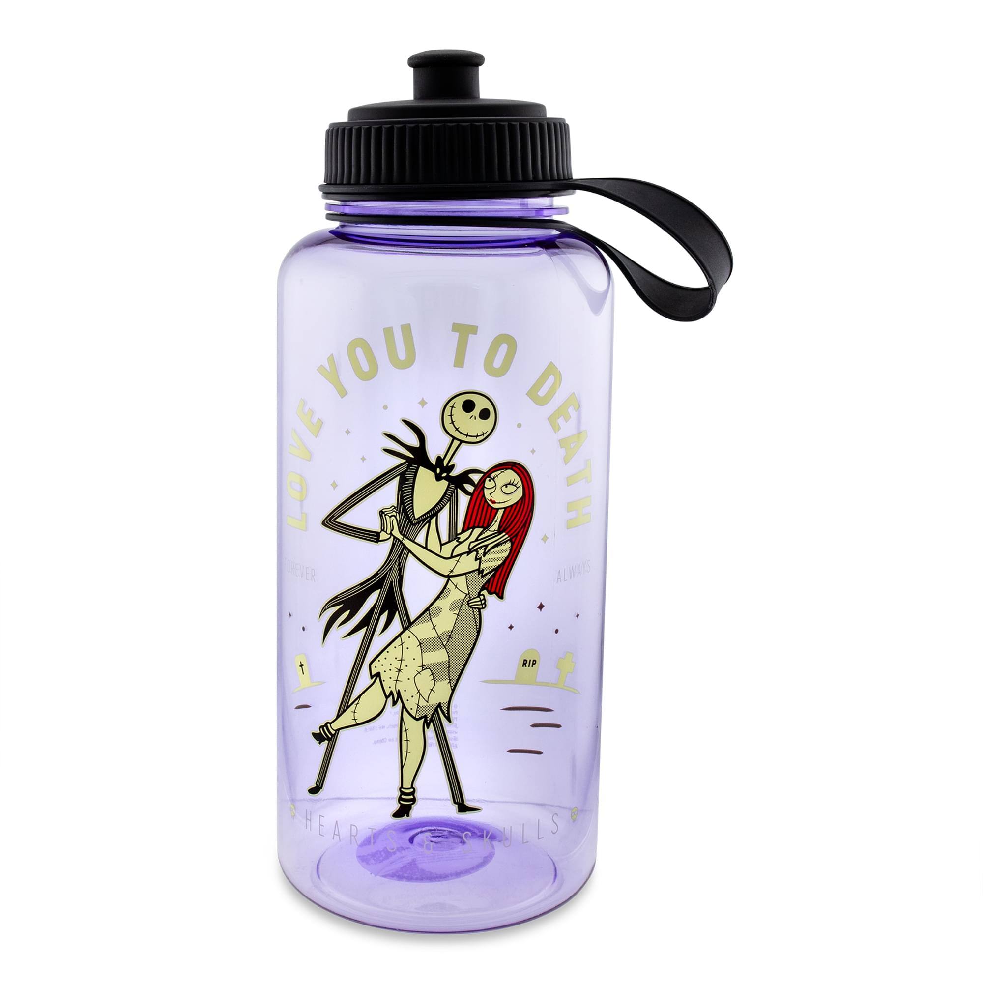 Disney - The Nightmare Before Christmas "Love You To Death" 34-Ounce Water Bottle - Purple