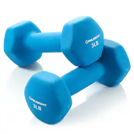 Philosophy Gym - Neoprene Dumbbell Hexagon Hand Weights - Set of 2 - Strength Training - Teal