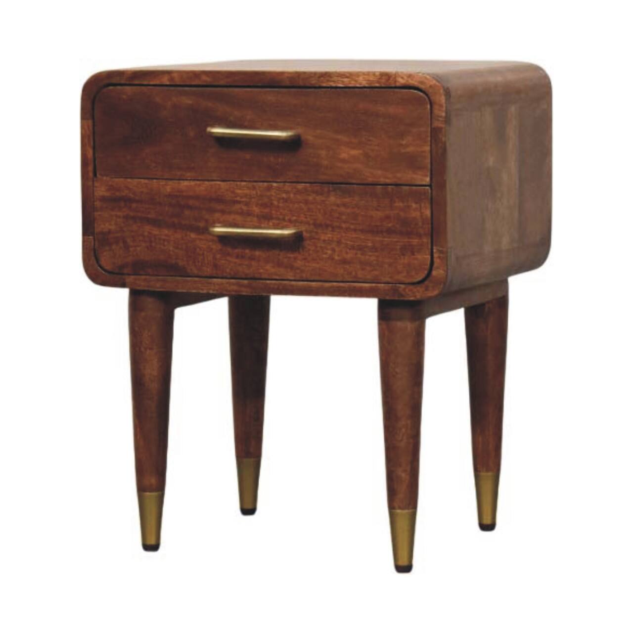 Left. Artisan Furniture - Artisan Furniture Solid Wood Astor 2-Drawer Nightstand - Brown.