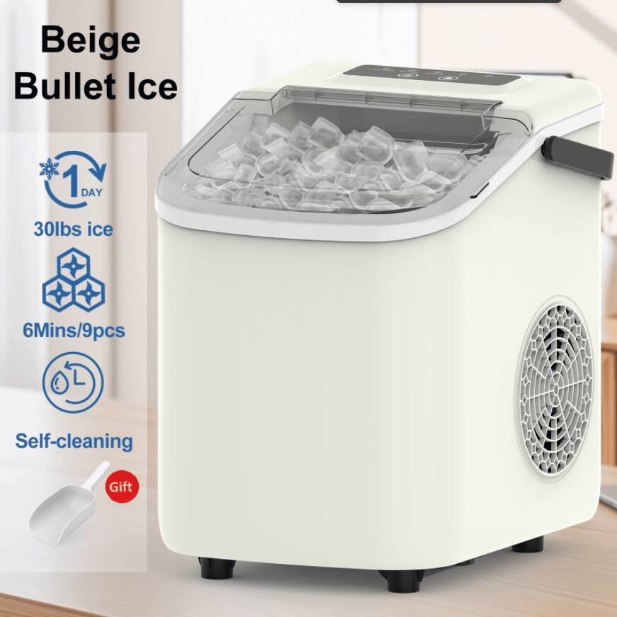 Beige Bullet Ice

- 1 DAY
- 30lbs ice
- 6Mins/9pcs
- Self-cleaning
- Gift