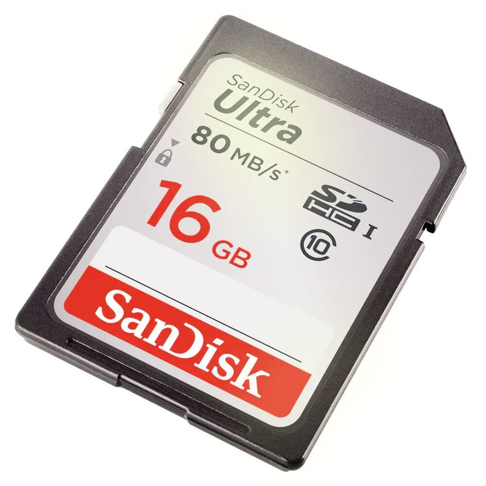 SANDISK Ultra 16GB Class 10 SDHC UHS I Memory Card up to 80MB/s