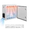 VEVOR - Outdoor Electrical Box, Cold-Rolled Steel, Electrical Junction Box with Thermostat and Fan, Rain Hood, Ventilated Design - White;Black