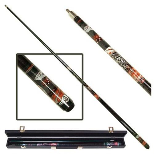 Front Standard. Trademark - Casino Night Graphite Billiards Cue.