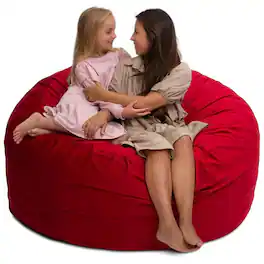 Ultimate Sack - 5ft Bean Bag Chair, Oversized Indoor Comfy Lounger, Red Suede - Re