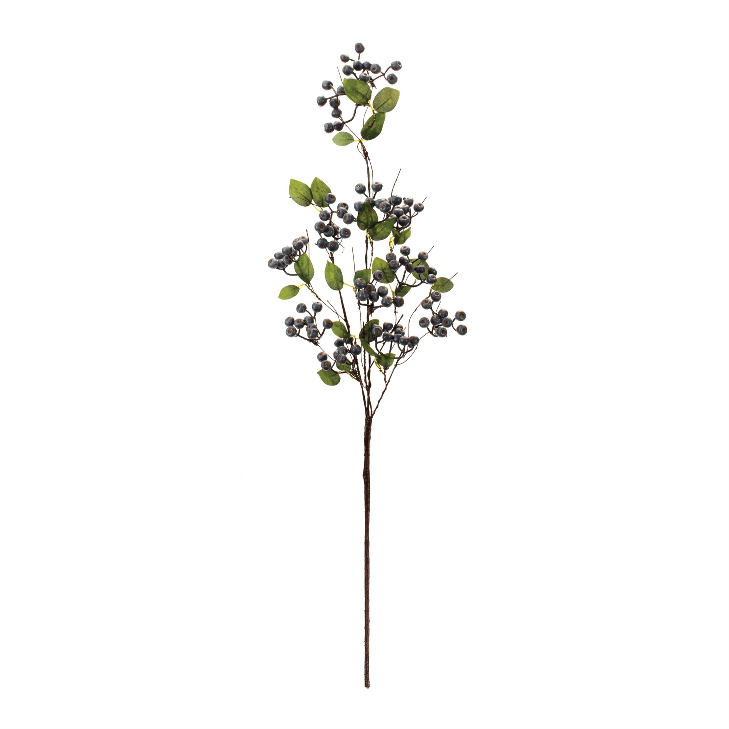 Angle. BreeBe - Blue Berry Foliage Spray (Set of 2) - Blue, Green.