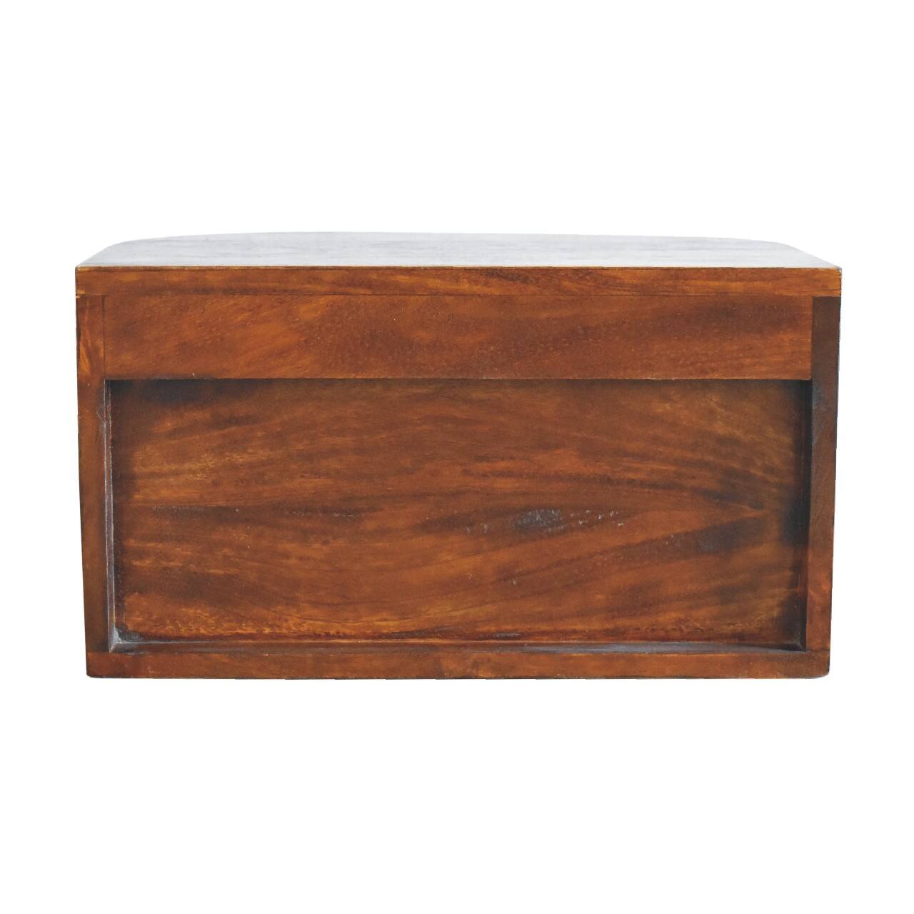 Alt View 4. Artisan Furniture - Artisan Furniture Solid Wood Lunar 2 Drawer Floating Nightstand, Darkk Brown - Chestnut.