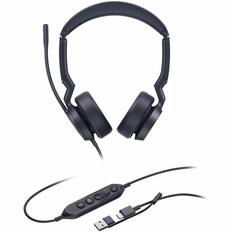 Front. Yealink - Yealink UH44 Headset - Stereo - USB Type C - Wired - 20 Hz to 20 kHz - Over-the-head, On-ear - Binaural - Supra-aural - Unknown.