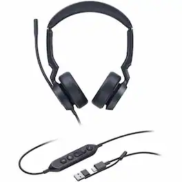 Yealink - UH44 Headset - Stereo - USB Type C - Wired - 20 Hz to 20 kHz - Over-the-head, On-ear - Binaural - Supra-aural - Unknown