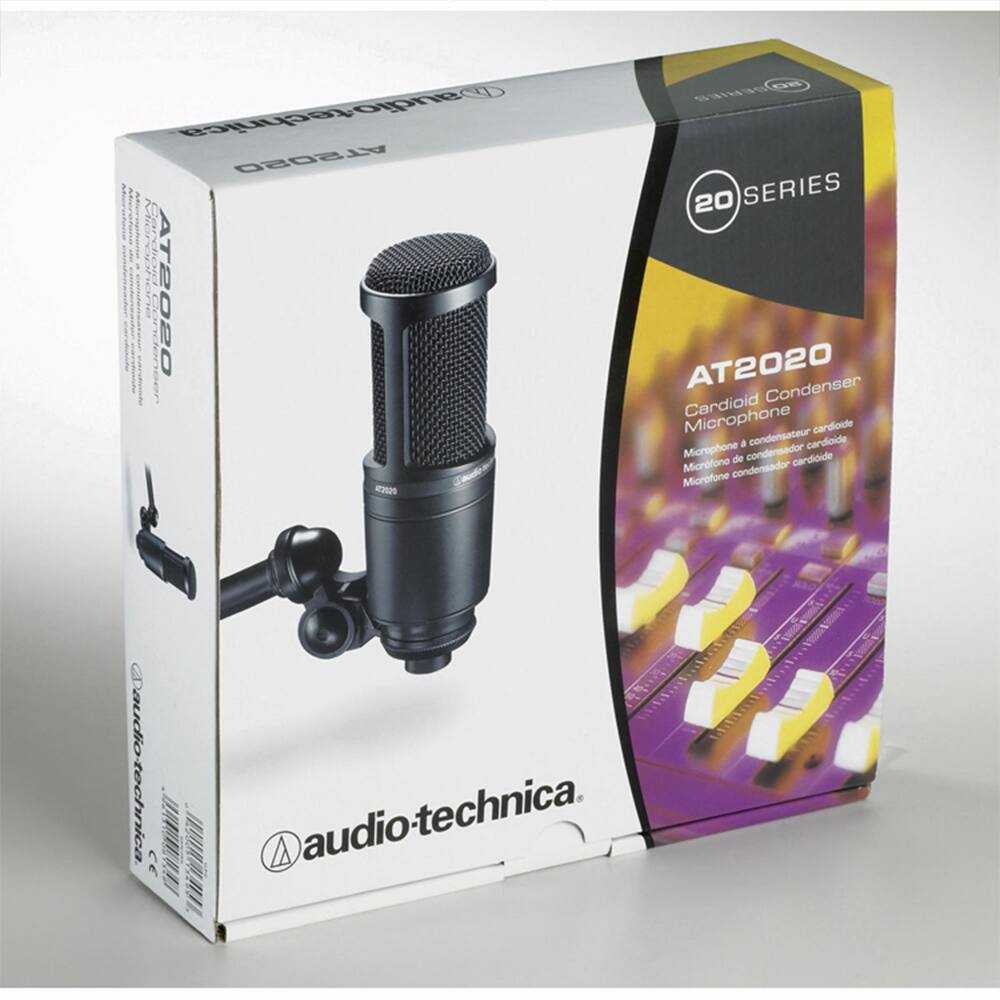 Audio-Technica AT2020 | 20 SERIES  
Cardioid Condenser Microphone  
Microphone de condensateur cardidide  
Micrófono condensador  
Microfone de condensador cardidide