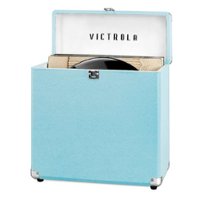 Victrola - Storage Case for Vinyl Turntable Records - Turquoise - Front_Zoom
