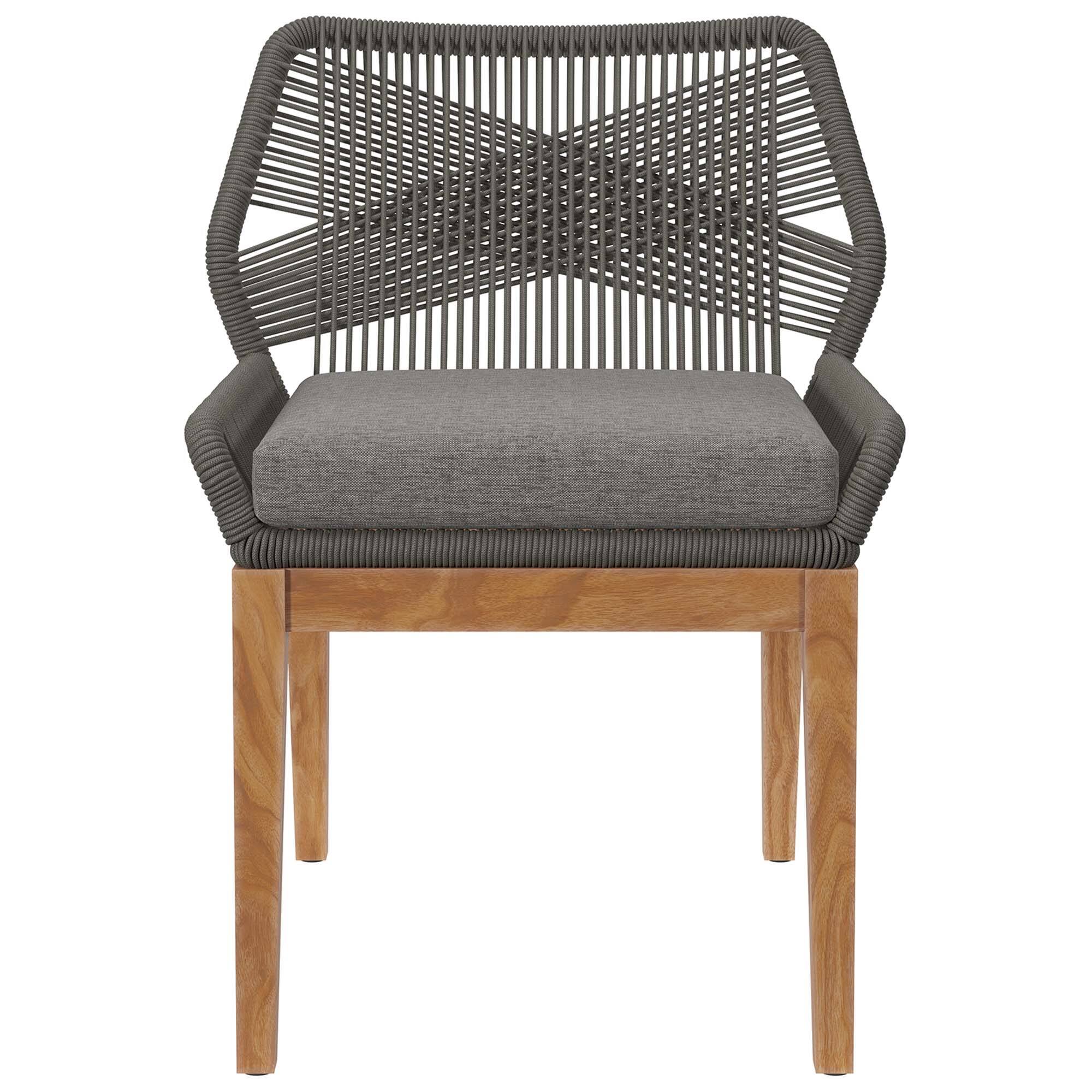 Alt View 3. Modway - Wellspring Outdoor Patio Teak Wood Dining Chair by Modway - Gray Graphite.