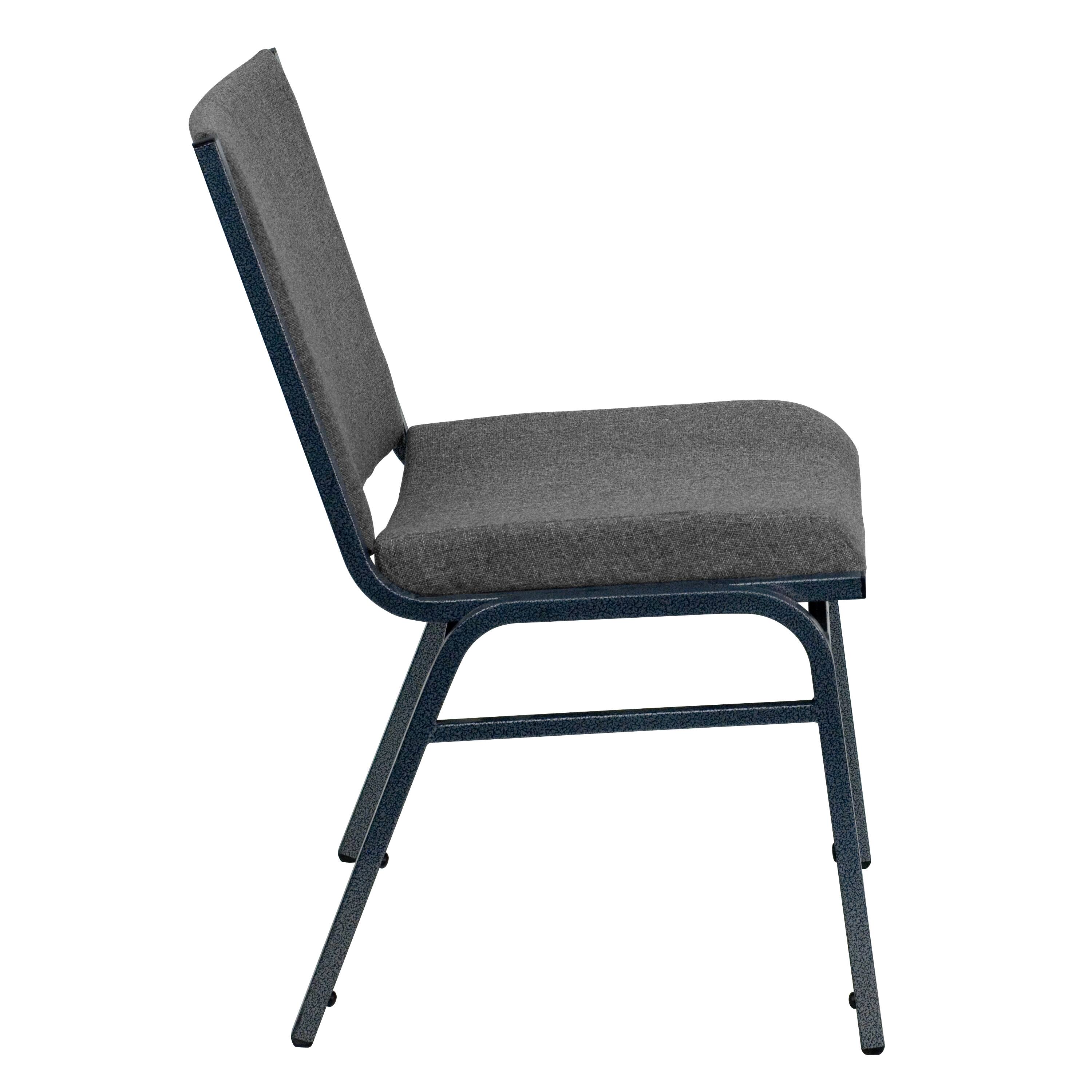 Alt View 5. Emma + Oliver - Heavy Duty Reception/Guest Stack Chair - Gray Fabric.