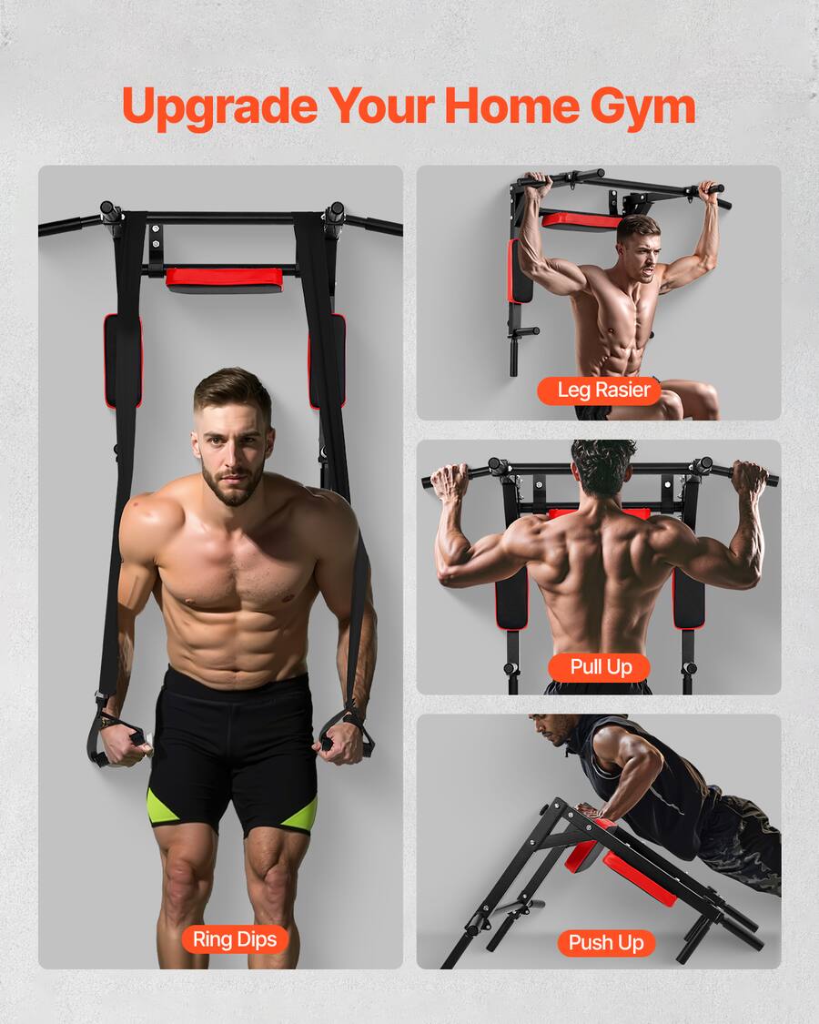 VEVOR Multifunctional Pull Up Bar, Wall Mounted Chin Up Bar Dip