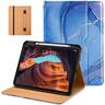 DTTO - Case for iPad 11th Gen 11" 2025 (A16) & 10th Gen 10.9" 2022, Leather Folio Cover with Pencil Holder & Auto Wake/Sleep - Sea Marble