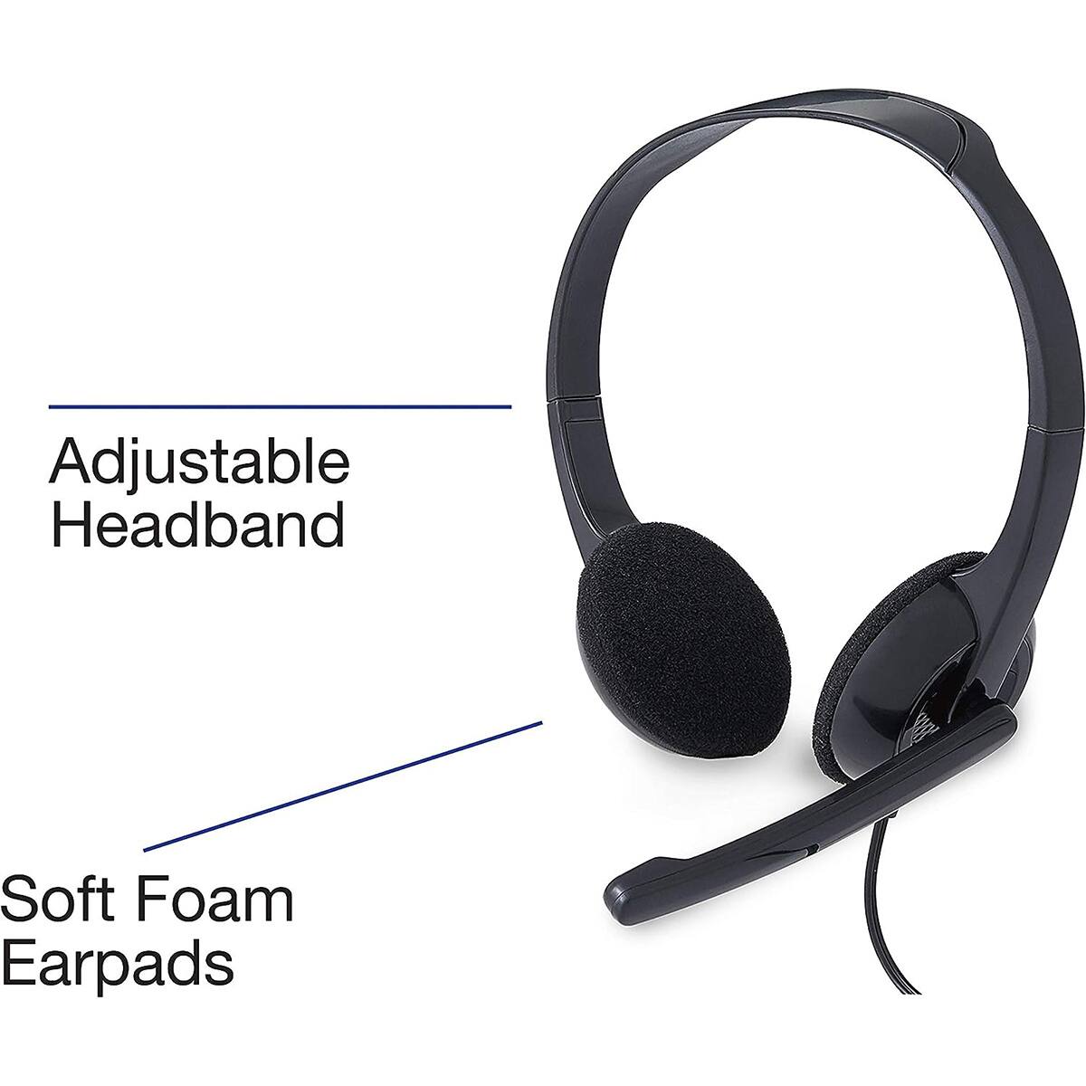 Adjustable Headband  
Soft Foam Earpads