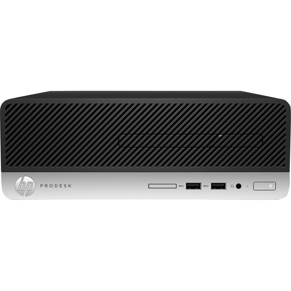 Front. HP - ProDesk Desktop - Intel Core i5 - 4GB Memory - 500GB Hard Drive - Black/Gray.