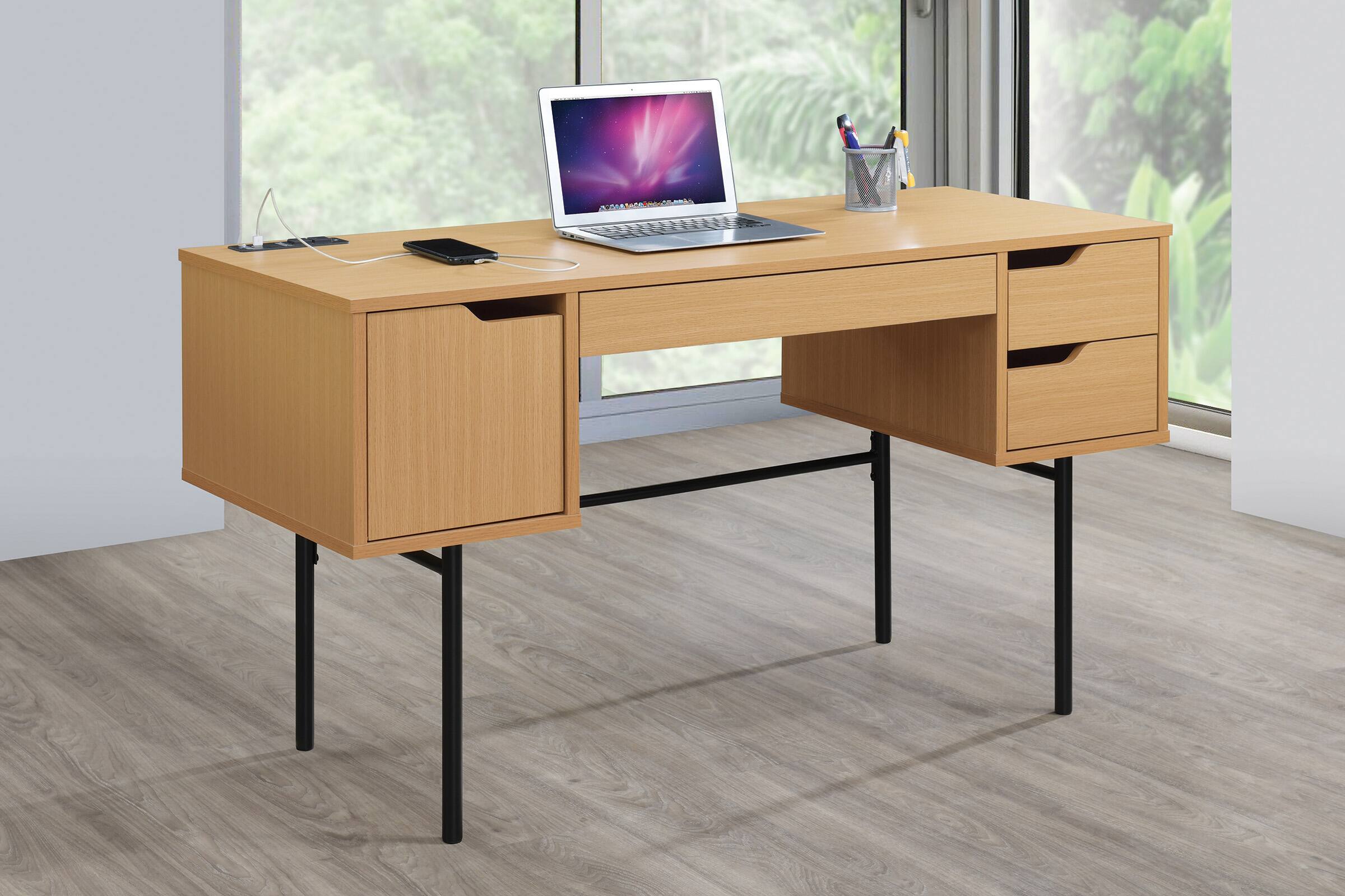 Alt View 13. OSP Home Furnishings - Denmark Executive Desk - Natural.