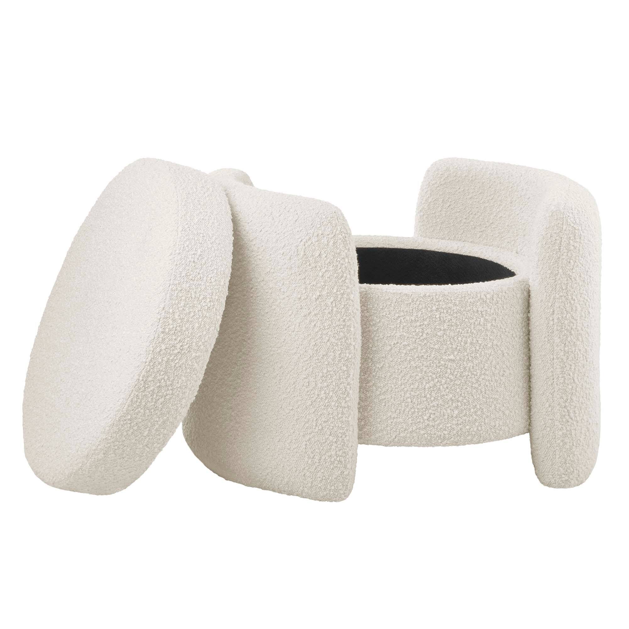 Alt View 1. Modway - Nebula Boucle Upholstered Ottoman by Modway - EEI-5561-IVO.