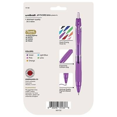 Jetstream Quick Drying Ink uni ball Jetsream Elements Ballpoint Pens, Medium Point, 1.0mm, 5/Pack ...
